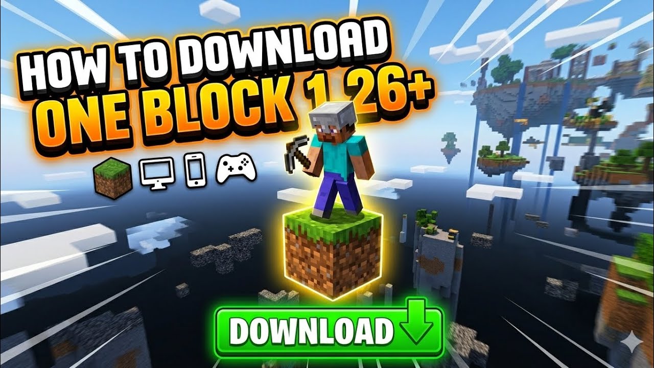 Minecraft 1.26+ One Block Download Mediafire 100% Real (Lasted Upadate)