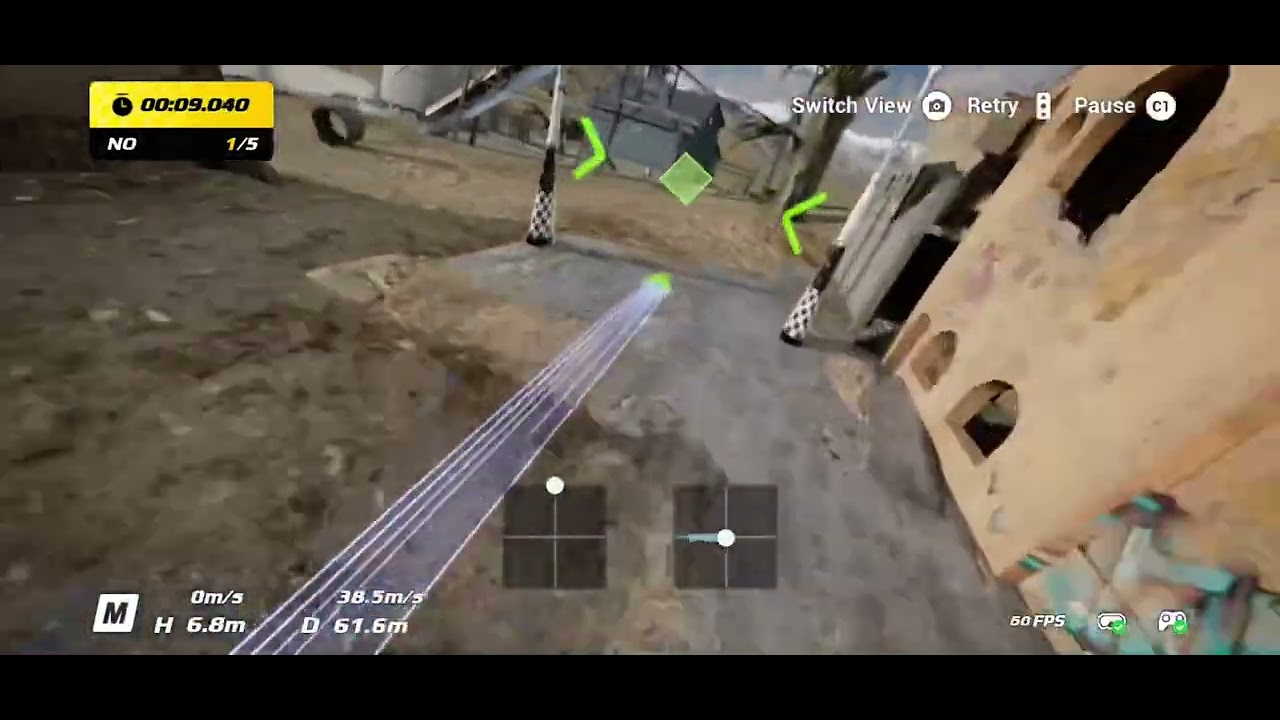 DJI Virtual Flight - Time Trials - Factory - Track 1 (5-Star Run)
