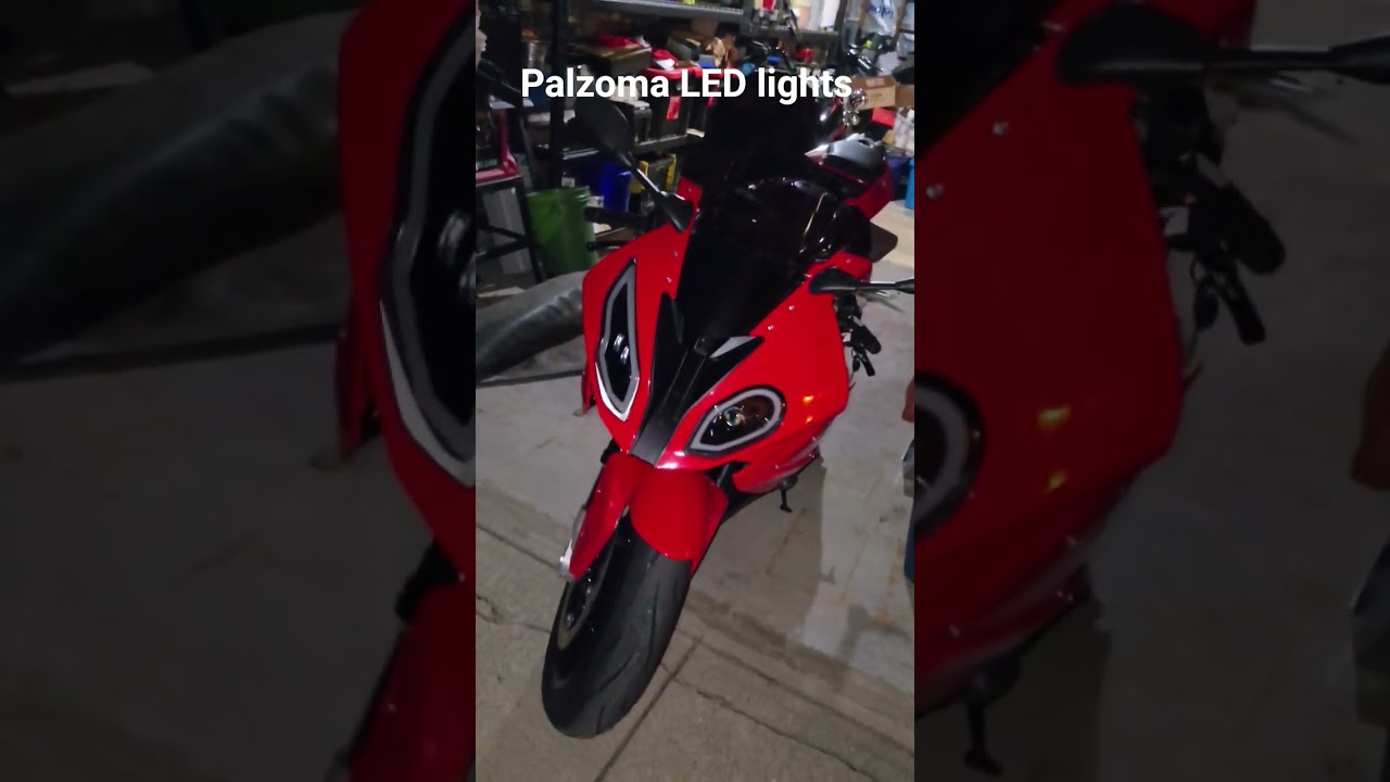 Stock lights compared to aftermarket (Palzoma racing LED) #bmw #headlights #motorcycle #s1000rr #led