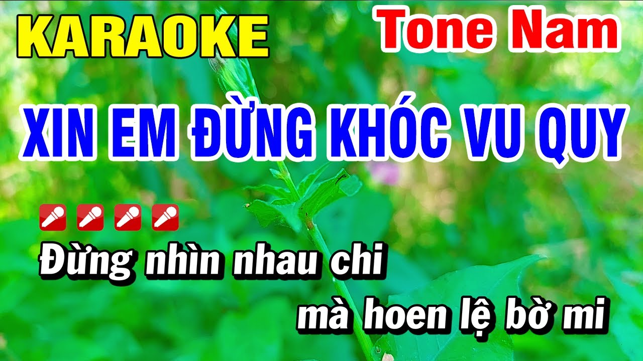 Karaoke Nhạc Sống Xin Em Đừng Khóc Vu Quy Tone Nam | Hoài Phong Organ