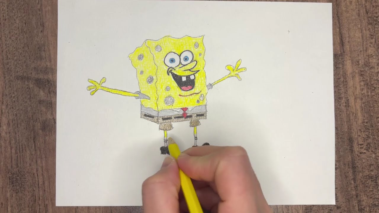 Çocuklar İçin Kolay Sünger Bob Çizimi | Adım Adım Sünger Bob Çizimi | Spongebob Easy Draw