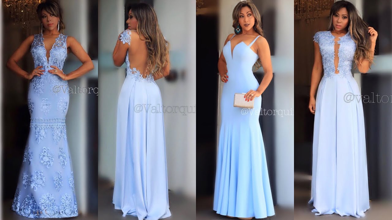 MADRINHA DE CASAMENTO DE AZUL SERENITE| VESTIDO DE FESTA, VESTIDO LONGO EM TOM PASTEL
