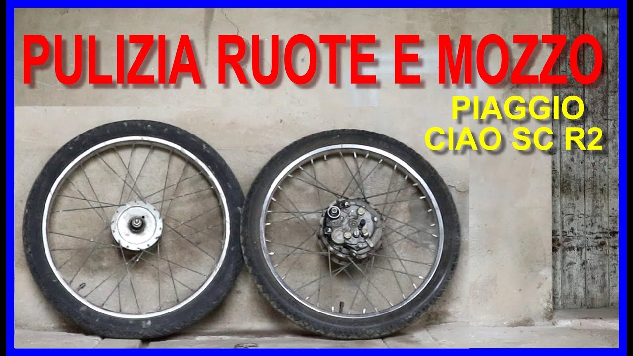 Restauro Ciao SC R2 --PARTE 6-- pulizia ruote e mozzo puleggia