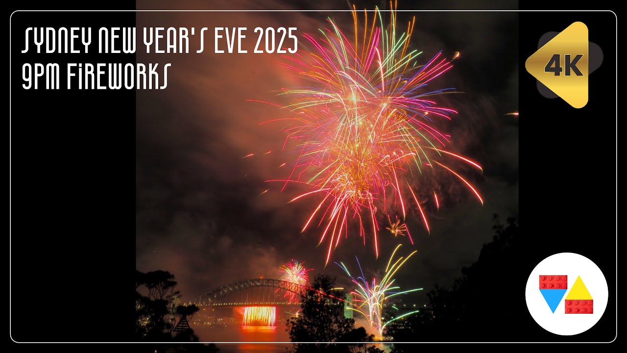 Sydney New Year's Eve 2025 - 9PM Fireworks【4K】 #SydNYE #sydneyharbourbridge #sydney #australia