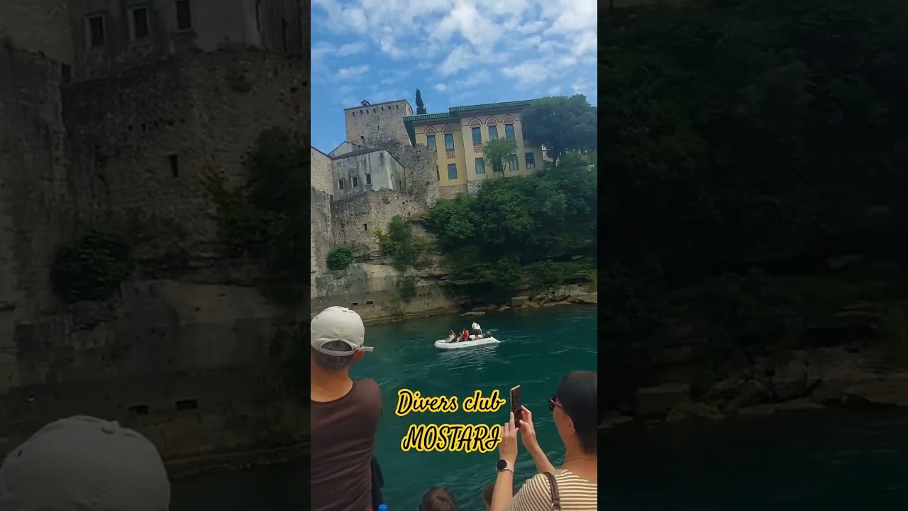 Skok sa Starog mosta 🌟 Mostari 🫶 #travel #car #nature #mostar #starimost #bridge #old
