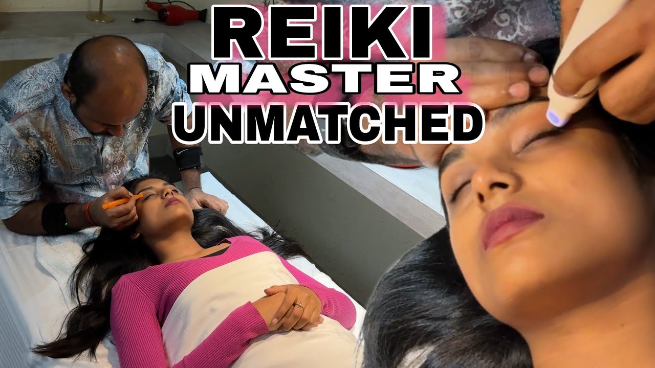 Reiki master head massage Eye massage to Katha and she slept during this amazing ASMR massage