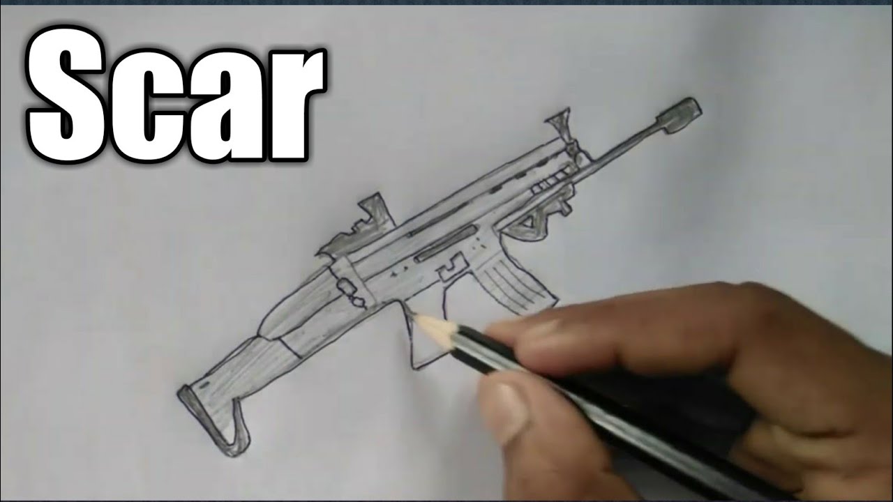 How to draw scer gun of PUBG and free fire|Very easy|SHN Best Art|