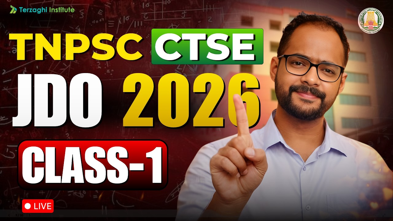 🔴 TNPSC JDO 2026 | CTSE JDO Batch Class 1 Live | Terzaghi Institute #TNPSC #JDO2026