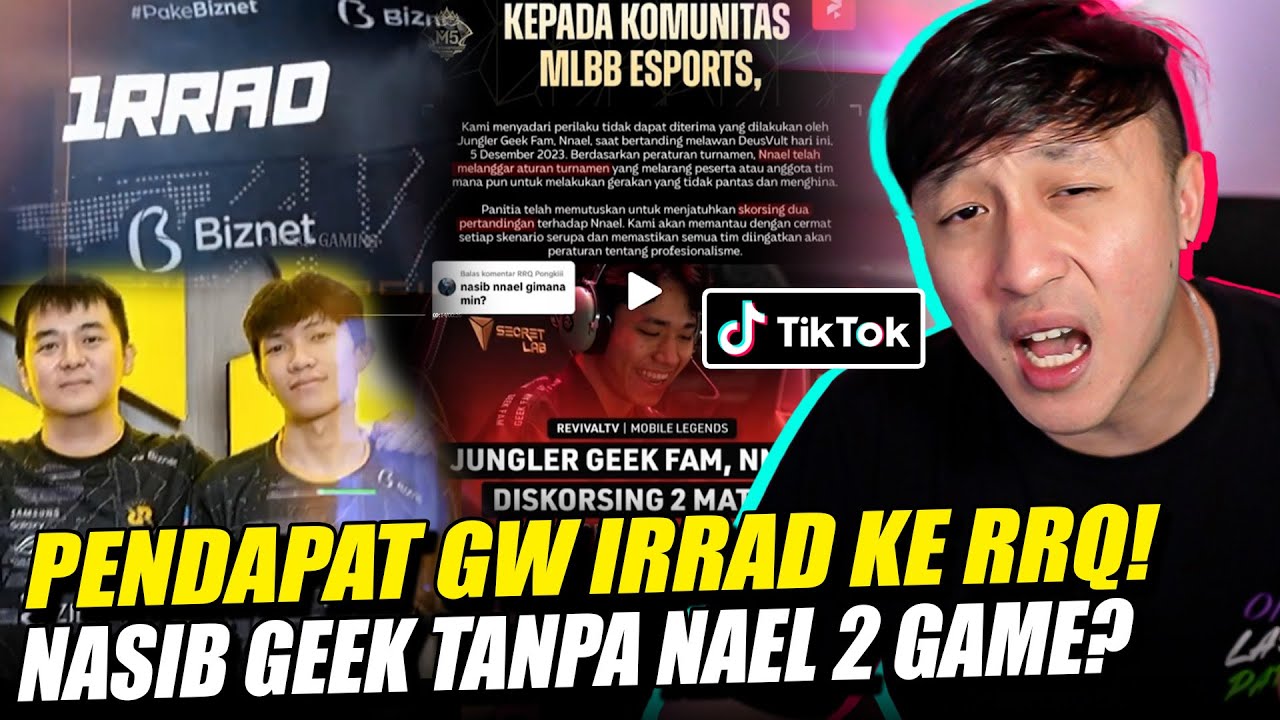 PENDAPAT GW IRRAD KE RRQ! KONTROVERSI GEEK GA PERNAH ILANG ! REACTION TIKTOK MOBILE LEGEND!