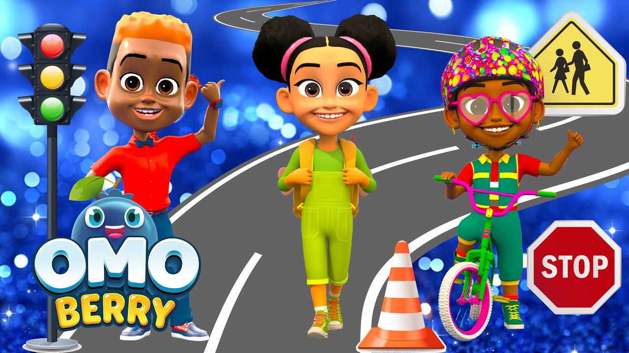 Street Safety Song for Kids 🚦 Look Left, Look Right, Cross Safe | OmoBerry
