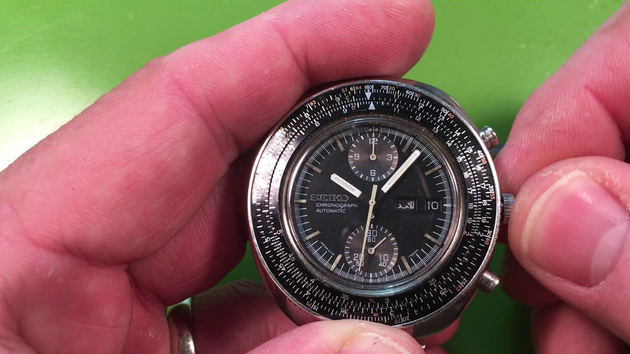 PZ Seiko 6138-7000 slide rule chronograph, original