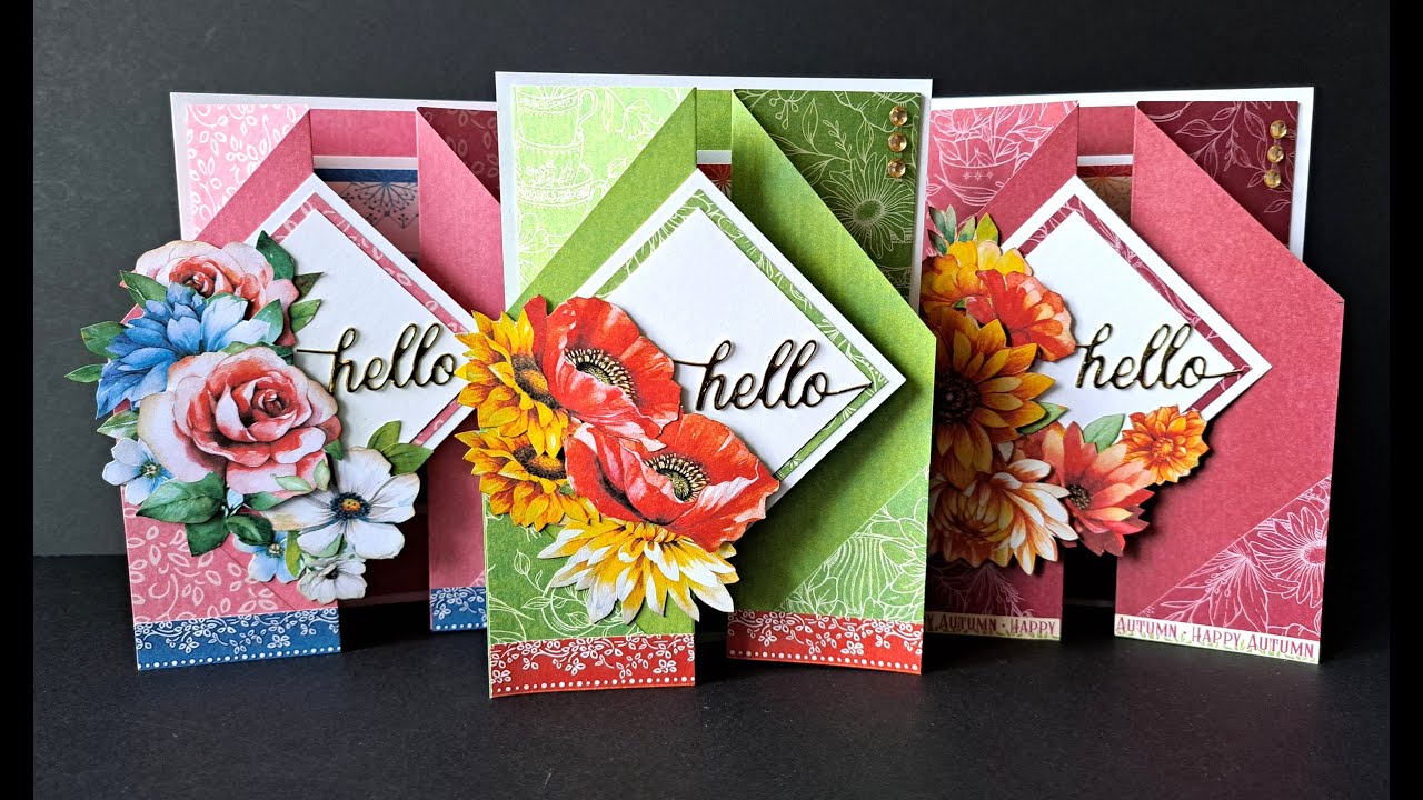 Graphic 45 Double Gatefold Cards. Super Easy to make!