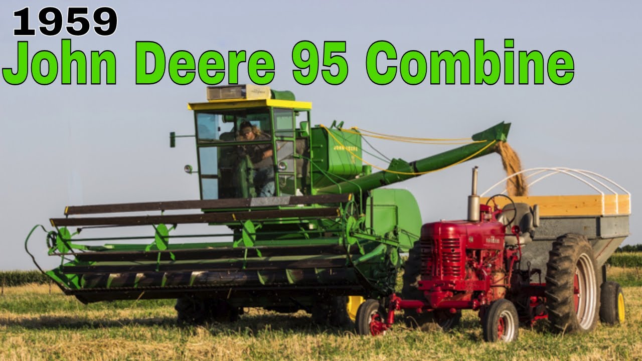 1959 John Deere 95 Combine Harvesting Turkey Red Wheat (2018 Wheat Harvest)