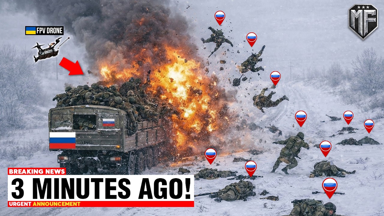 Russian Trucks Full of Troops Detected by Ukrainian FPV Drones - Then THIS Happened...