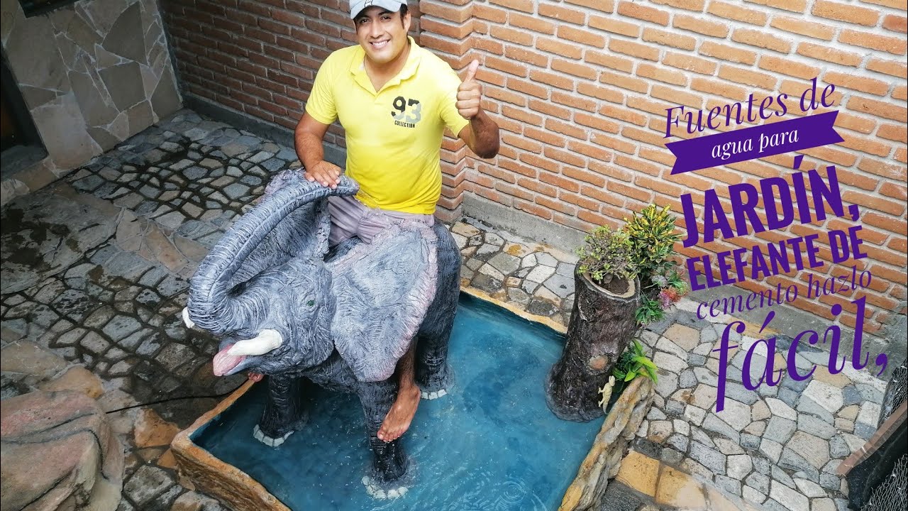 Elefante de cemento para jardin (fuente de agua)