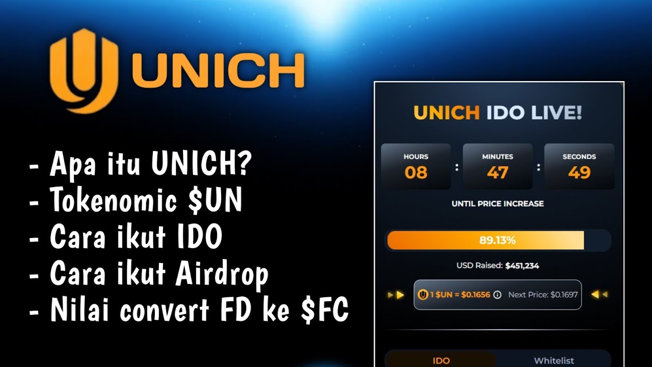 AIRDROP + IDO UNICH RESMI! Cara Ikut Airdrop & IDO Token $UN