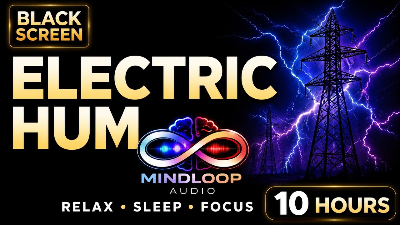 Electric Hum | Steady Ambient Noise for Sleep, Focus, and Relaxation (10 Hours) Black Screen