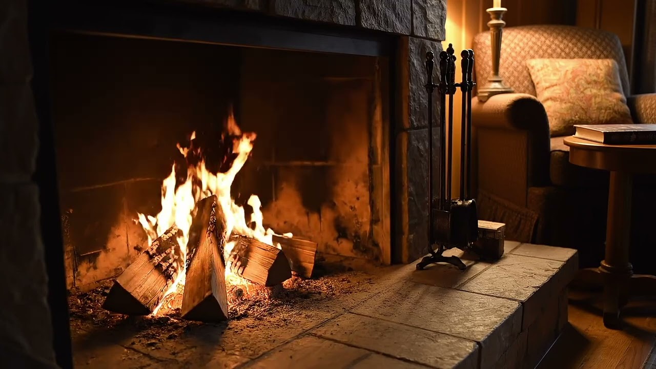 Cozy Fireplace 🔥 8 Hours Gentle Crackling Fire Sounds for Deep Sleep