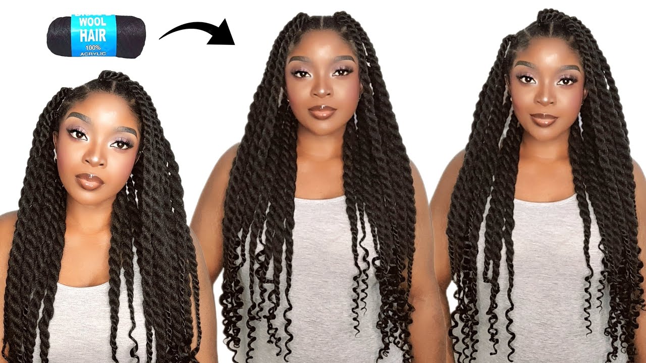 Easy🤗 Rubber Band Jumbo Twist Hairstyle Using Brazilian Wool