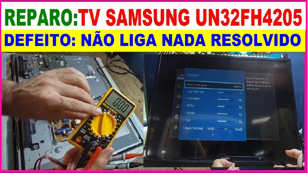 Como Arrumar TV SAMSUNG UN32FH4205 Defeito NÃO LIGA NADA