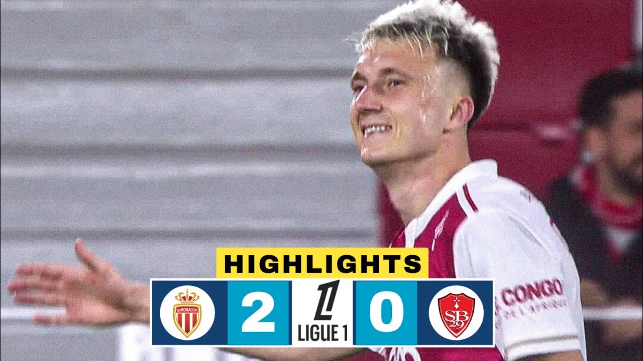 AS Monaco vs Brest 2-0 Resum&eacute; | Folarin Balogun Goal | Ligue 1 Highlights | Aleksandr Golovin