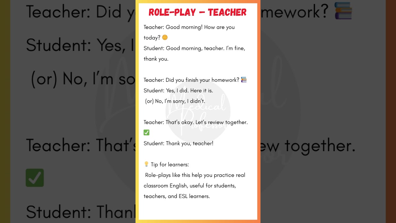 Teacher Role-Play in English | Classroom English Conversation Practice 👩&zwj;🏫📚