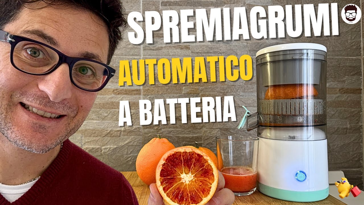 SPREMIAGRUMI AUTOMATICO A BATTERIA DA 15&euro;: INSERISCI L&rsquo;ARANCIA E FA TUTTO DA SOLO!
