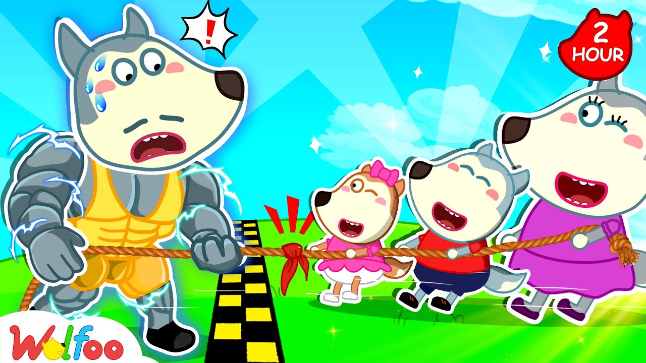 Tug of War Competition with Wolfoo Family 😎🤜🤛 Learn to Share Teamwork Adventure | Wolfoo Family