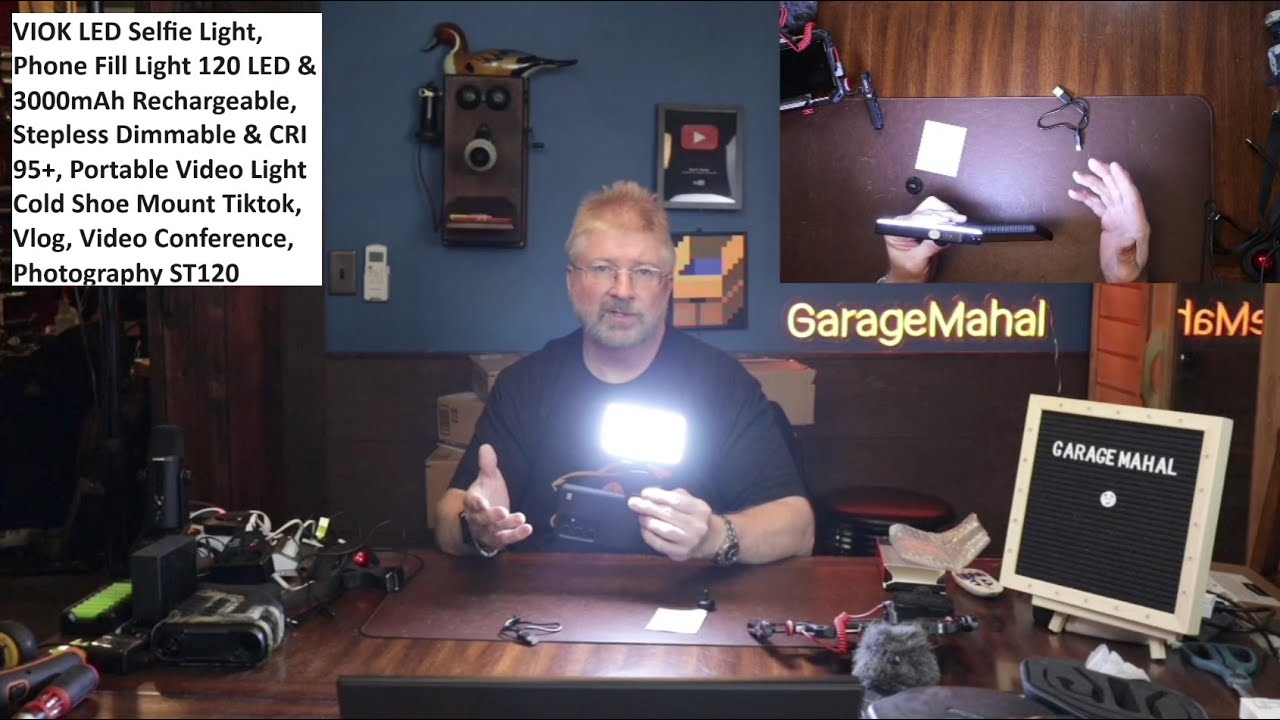 VIOK LED Selfie Light, Phone Fill Light 120 LED & 3000mAh Rechargeable, Stepless Dimmable & CRI 95+