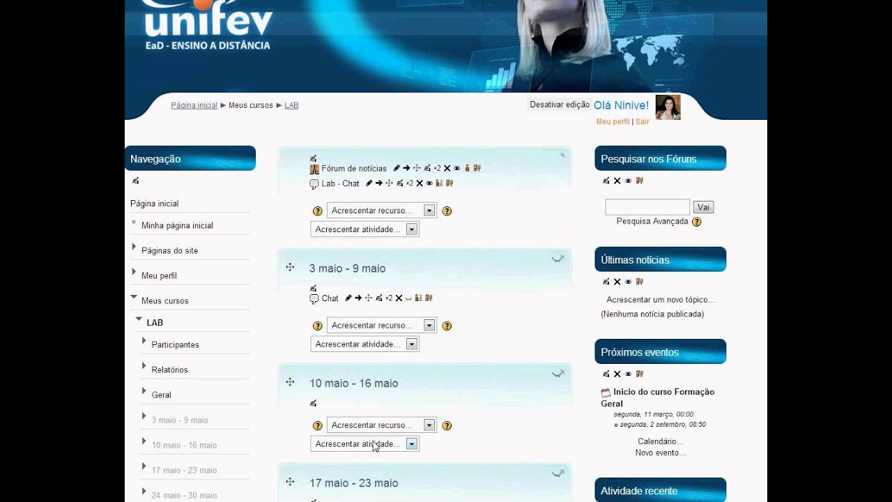 Criar Chat no Moodle
