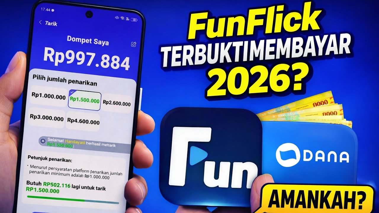 FunFlick Terbukti Membayar 2026? Review Aplikasi Penghasil Saldo DANA