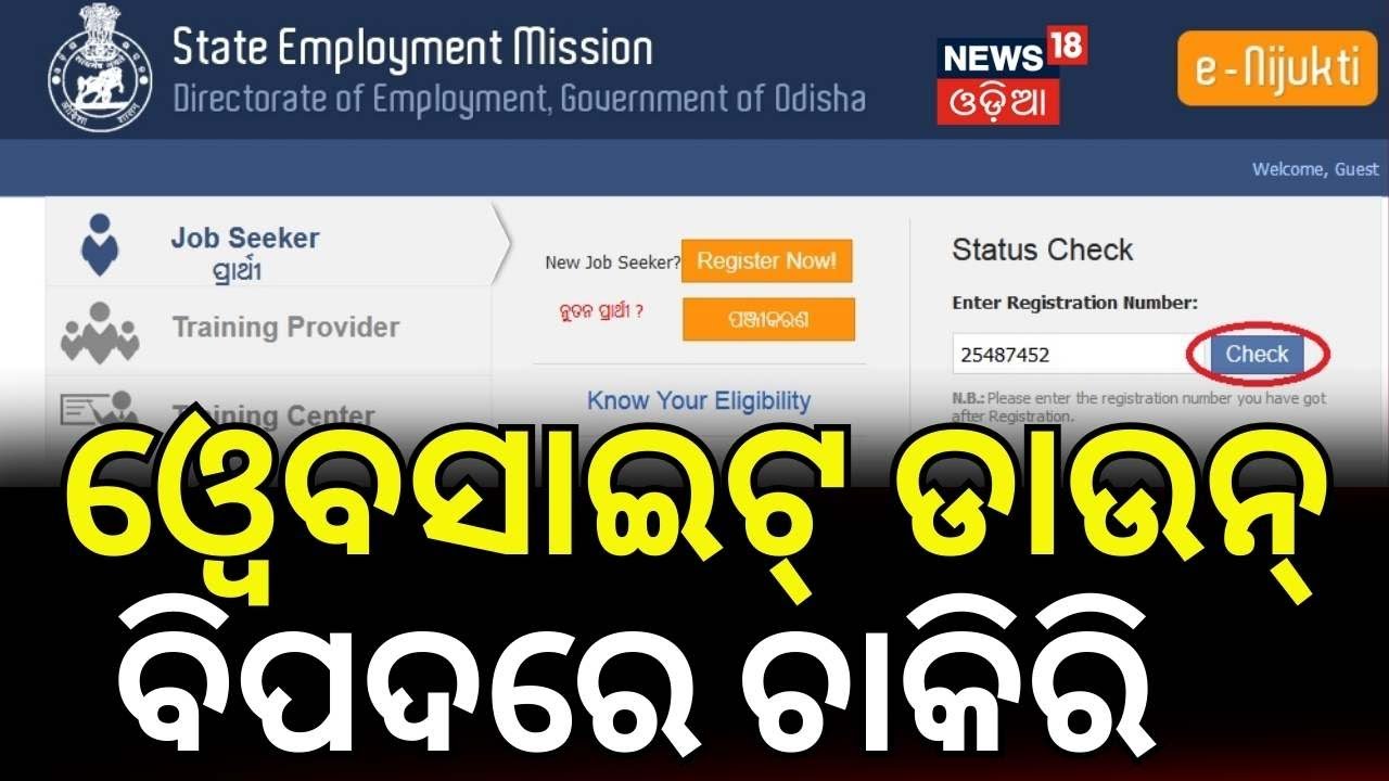 Odisha Employment Directorate Website Down | Job Seekers Unable to Register | Error 500 Issue