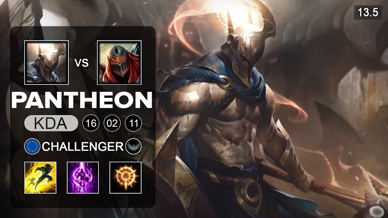 Pantheon vs Zed Mid - EUW Challenger - Patch 13.5 Season 13