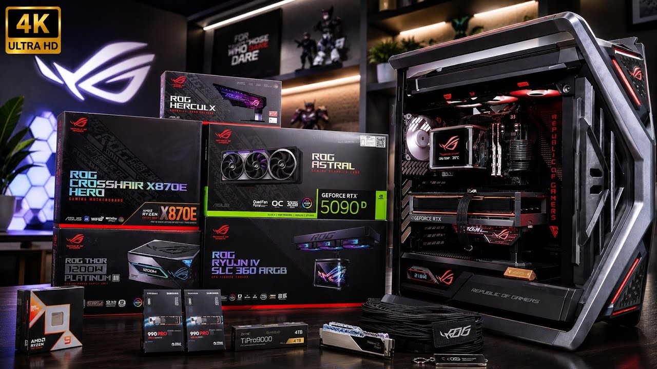 DREAM ASUS ROG ASTRAL RTX 5090D GAMING PC BUILD | RYZEN 9 9950X3D | ASUS ROG Hyperion GR701 