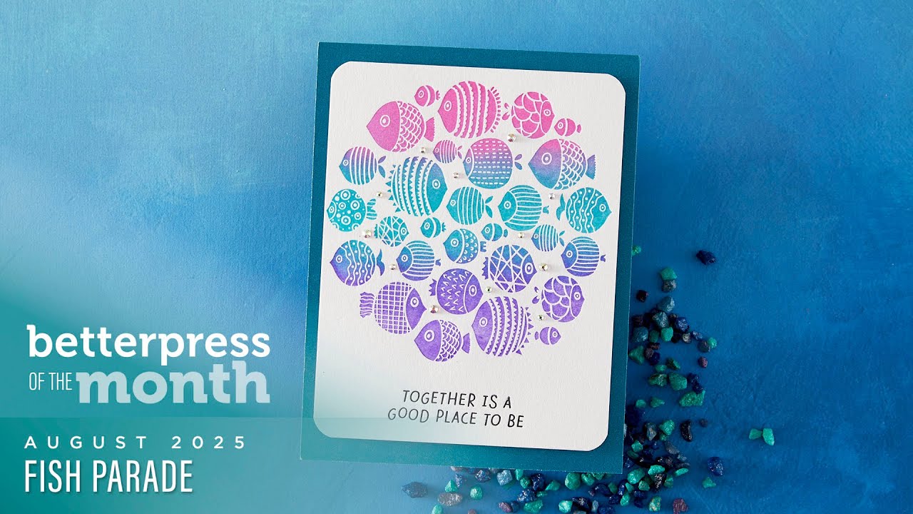 Spellbinders August 2025 BetterPress Plate of the Month – Fish Parade