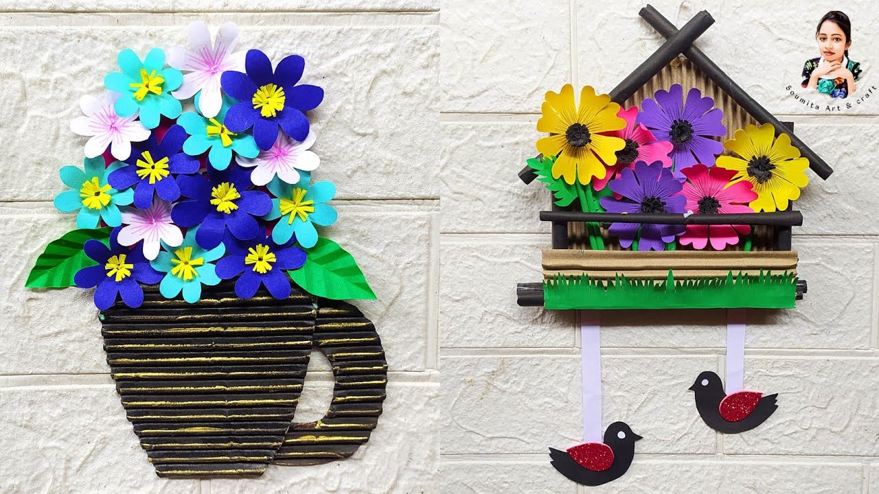 2 Beautiful Wall Decoration Ideas with Paper | Wall Hanging Craft Idea | Paper Craft | Hater Kaj