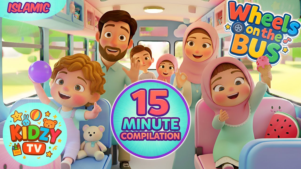 [15-Minute Compilation] Islamic Wheels on the Bus | Maryam Had a Little Lamb | Old Ahmed Had a Farm