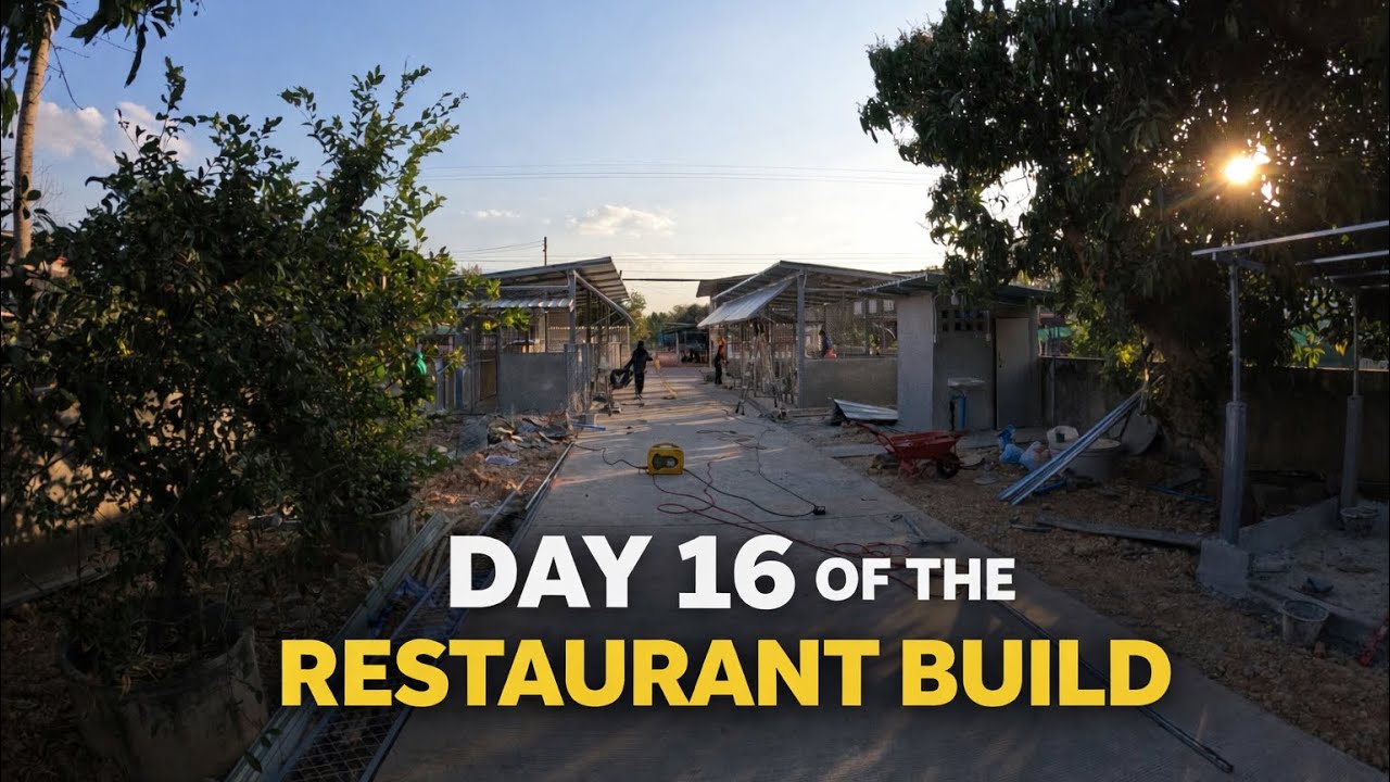 Day 16 Restaurant Build Update | Steady Progress & Taking Shape in Rural Thailand