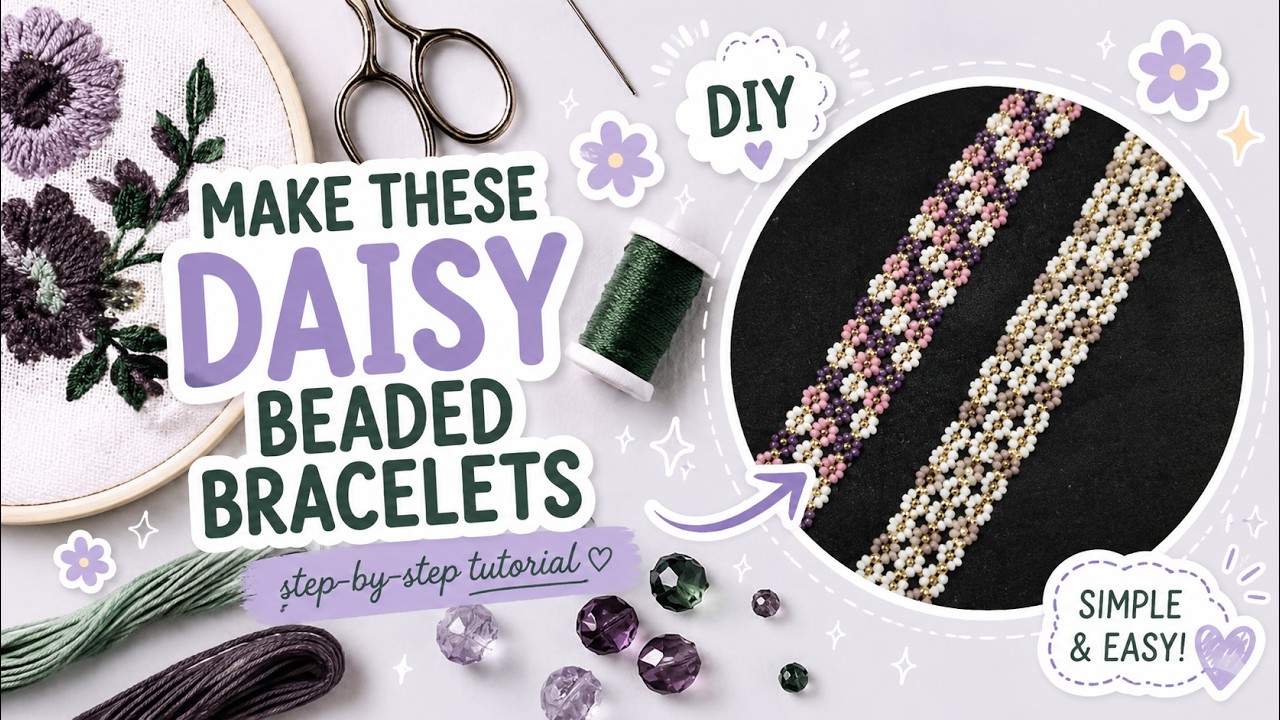 How to make an elegant Daisy Beaded Bracelet | Easy DIY Handmade Jewelry Tutorial💖🌼