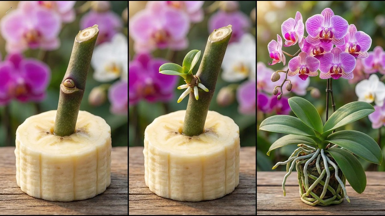Just one slice of banana! You can easily propagate thousands of orchids at home.
