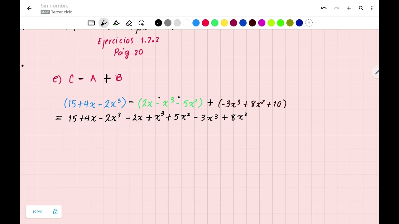Suma y resta de expresiones algebraicas (8°)
