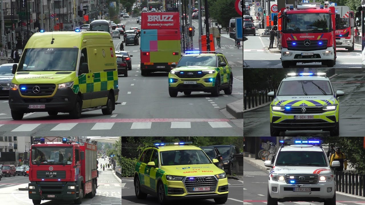 [Airhorn] Vele Hulpdiensten met spoed in Brussel - Services d'urgence de Bruxelles!