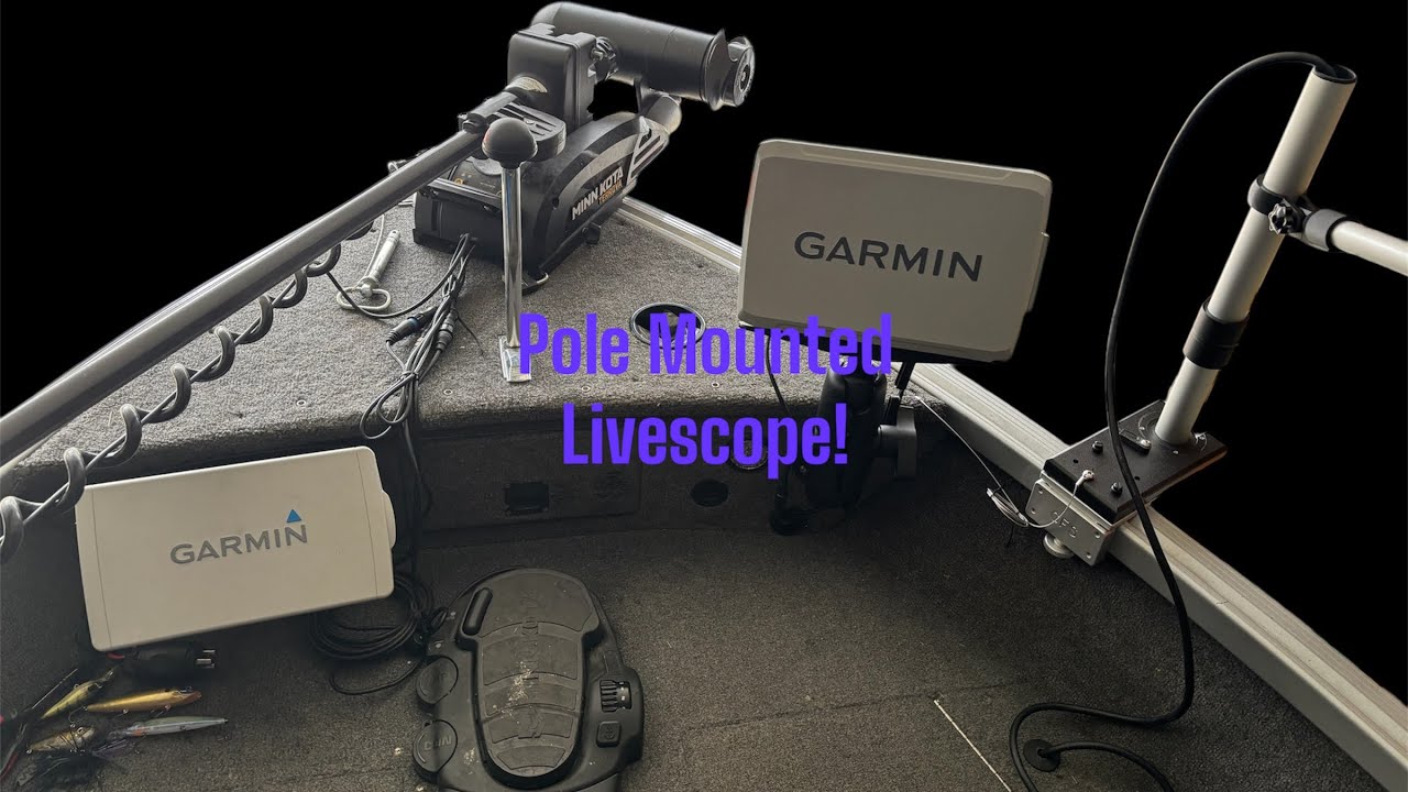 Garmin Livescope with A Fishing Specialties Pole Mount: First Look!!