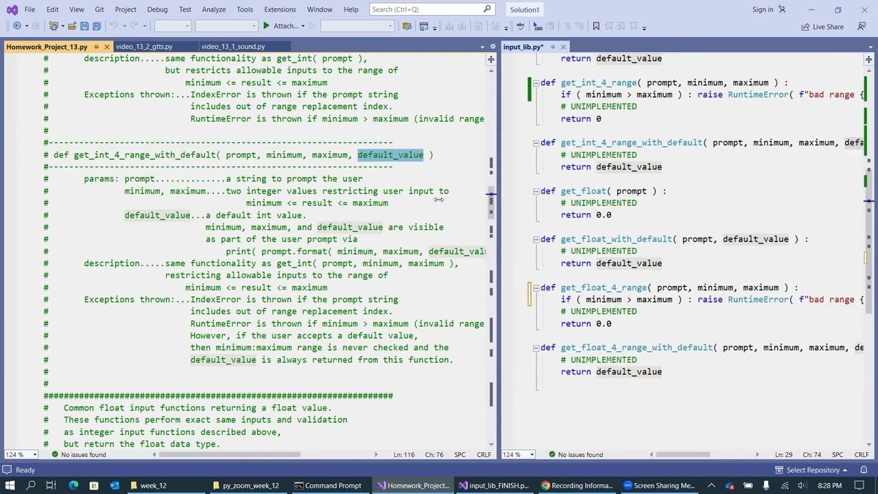 13.7 Programming Project 13, integer inputs, continued