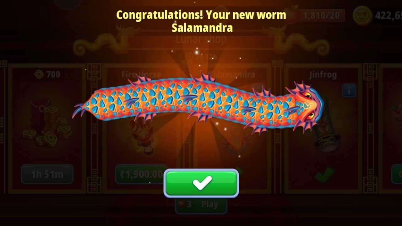 1.28🐉 Just Unlocked the Beautiful Salamandra Worm in Worms Zone Chinese New Year Event!