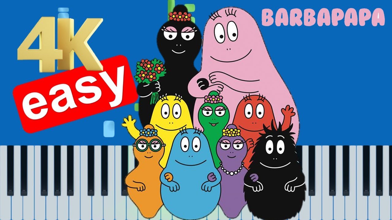 Barbapapa Theme Song (Slow Easy Medium) Piano Tutorial 4K