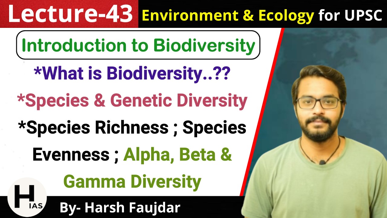 E43: Biodiversity, Species & Genetic Diversity, Species Richness & Evenness | Environment for UPSC