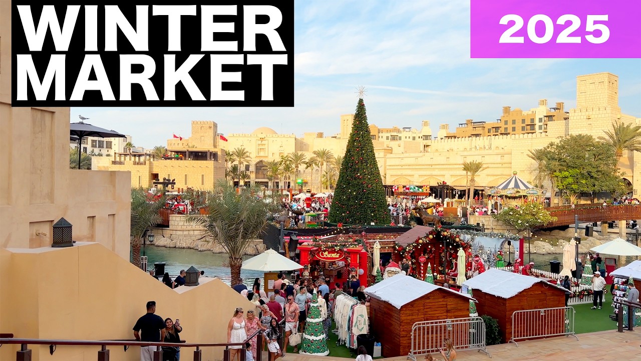 Madinat Jumeirah Christmas Market 2025 | 4K | Dubai Christmas 2025