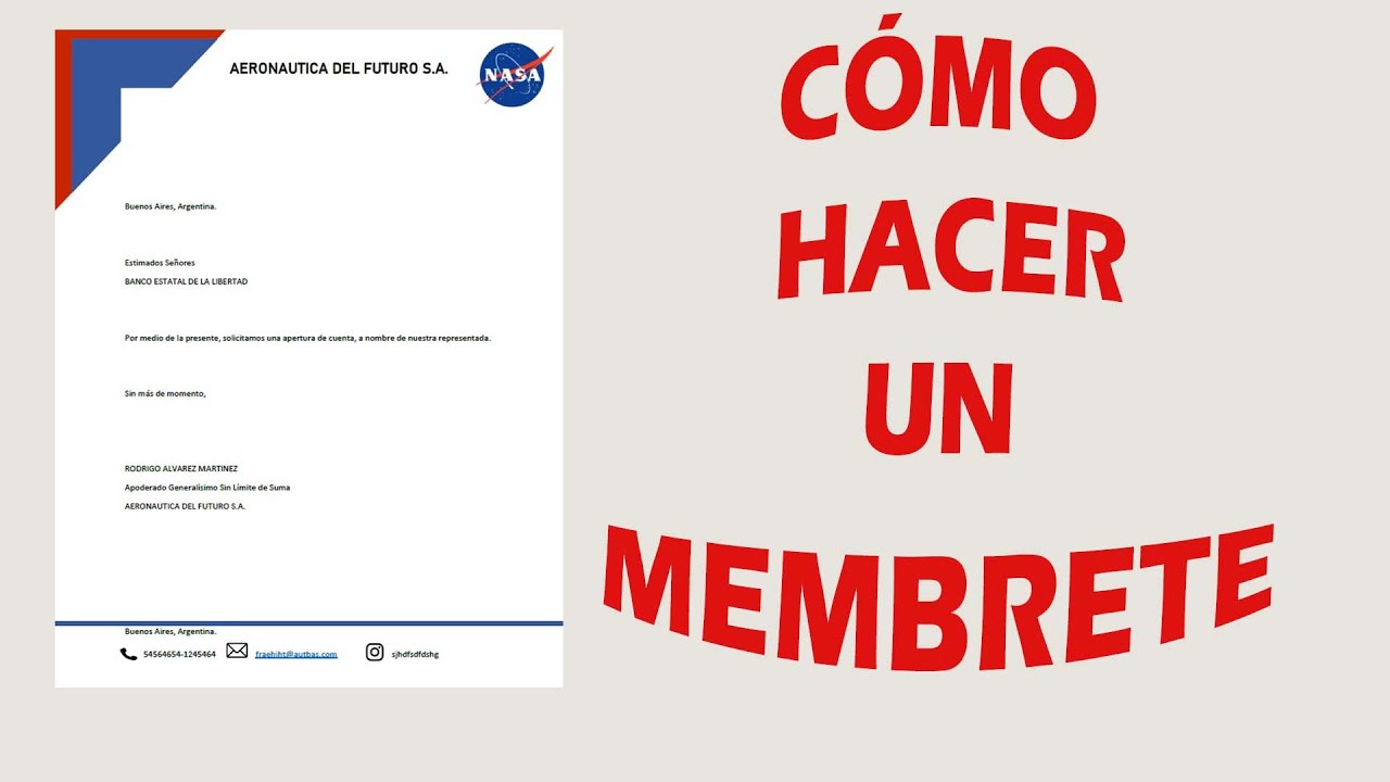 COMO HACER UN MEMBRETE EN WORD