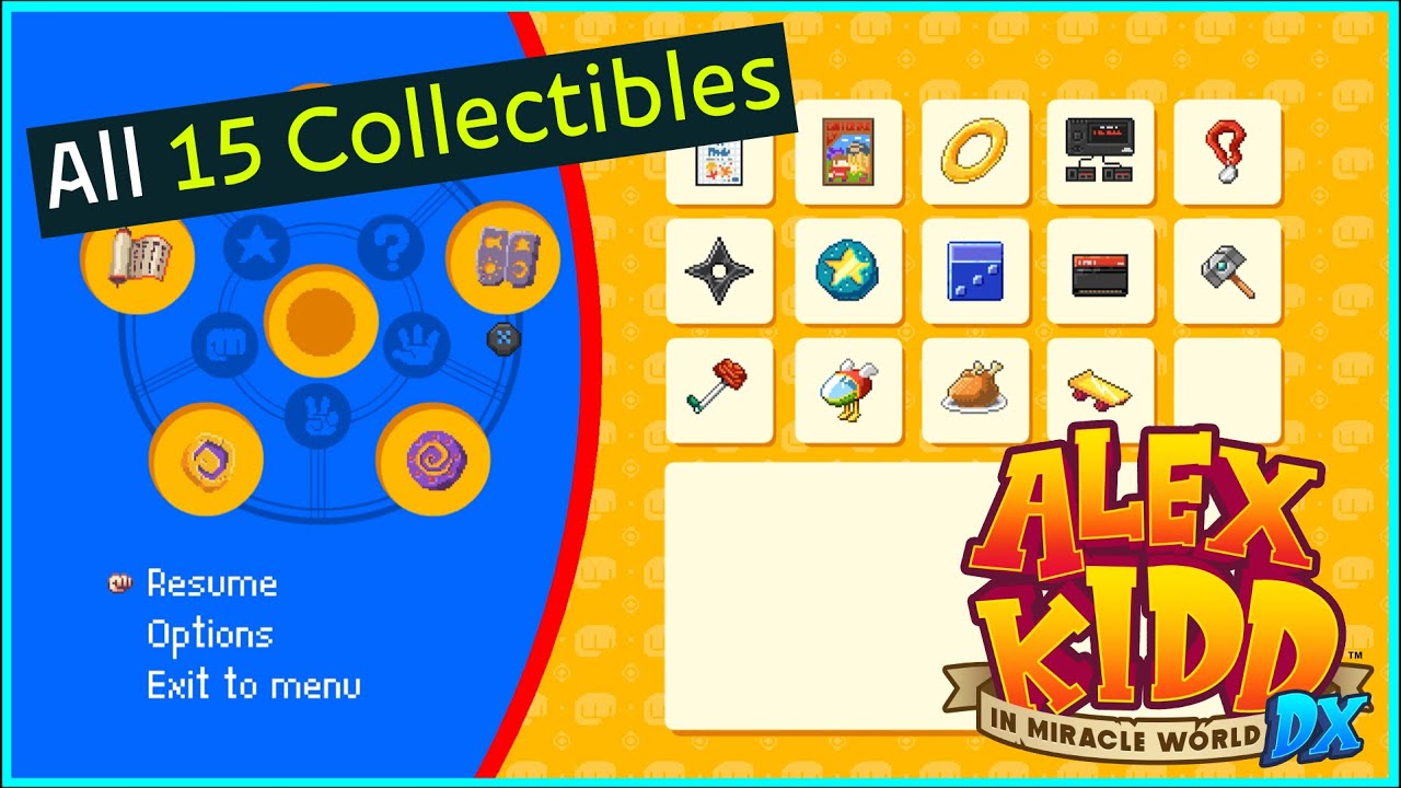 Collector Trophy Guide - All 15 Items - Alex Kidd in Miracle World DX